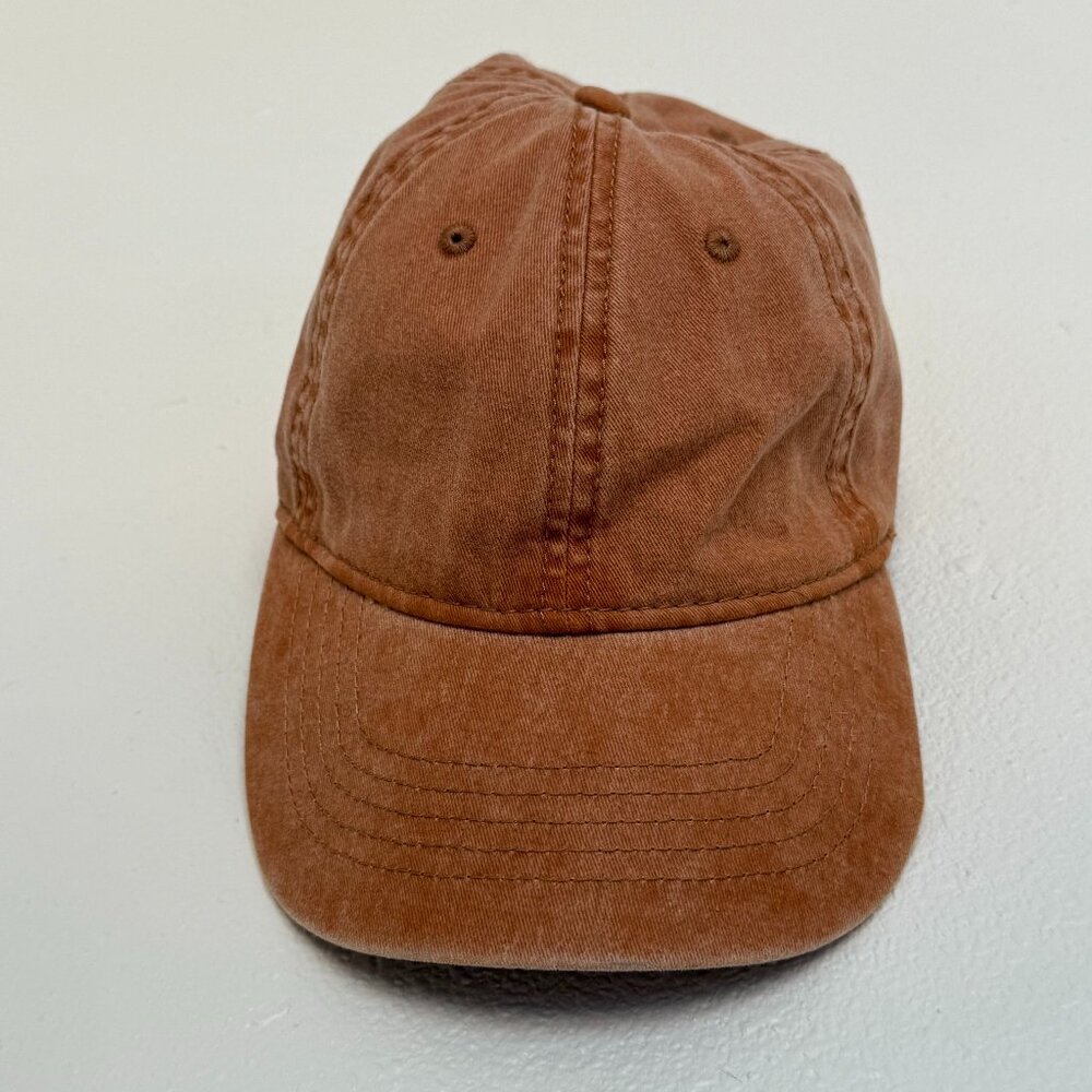Intentionally Distressed Orange Cotton Baseball Hat